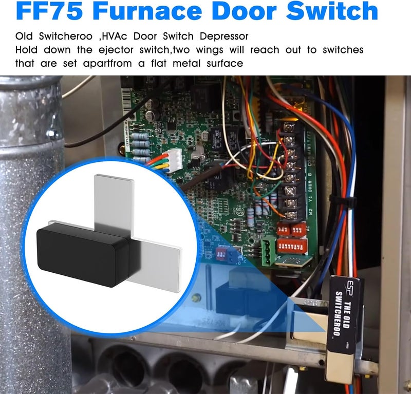 JIOTAR FF75 Furnace Door Switch Magnet HVAC Door Switch Depressor,Old Switcheroo Furnace Door Switch Depressor - Image 3